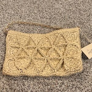 Universal Thread Tan Woven Clutch